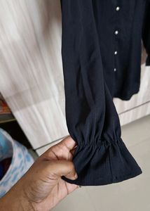 Black Button-Down Mini Dress