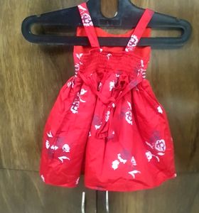 Rarely Used Red Cotton Frock 12 To 18 Month Baby