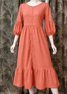 Elegant Coral Midi Dress