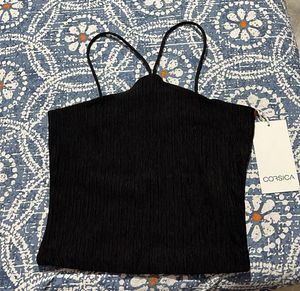 Chic Textured Black Cami Top