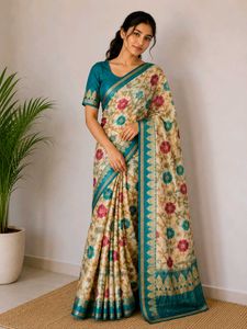 Saree with 2 blouse❤️