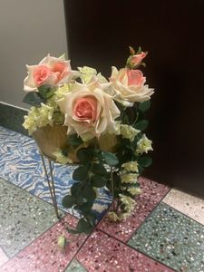 Sale!!Floral Arrangement in Gold Stand