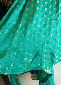 Elegant Navy Blue Kurta Set with Teal Dupatta