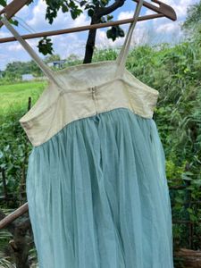 Elegant Baby Blue Tulle Gown
