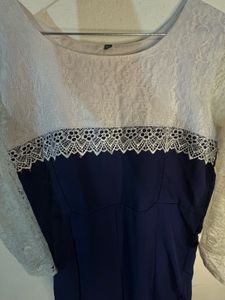 Elegant Navy Lace Dress