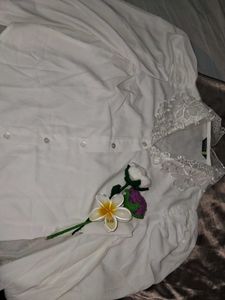 Elegant White Lace Collar Blouse