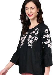 Black Embrioded Top
