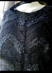 brand new Elegant Navy Lace Overlay Dress