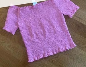 Smocked Off-Shoulder Crop Top