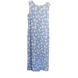 Land's end Blue &amp; White Tie-Dye Sleeveless Dress