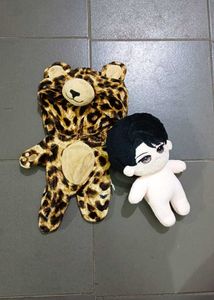 Adorable Leopard Teddy Bear Outfit & Doll