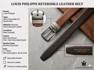 Premium Genuine Leather Belt (Reversible)