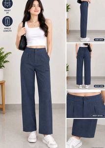 Stylish Blue Ankle Length Wide Leg trousers
