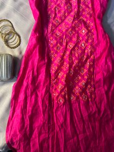 Vibrant Pink Embroidered Kurta