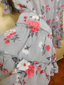 Grey Floral Dress