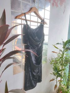 Velvet Ruched Mini black sexy Dress