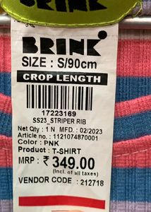 Colourful Ribbed Crop Top