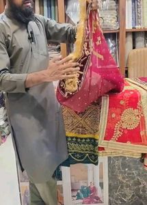 Embellished Maroon Dupatta