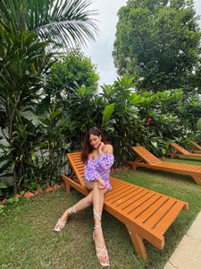 Lavender Polka Dot Off-Shoulder Set