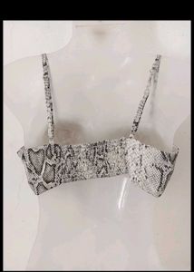 snakeskin print crop top
