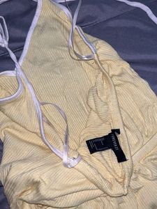 Cute Yellow Ribbed Romper