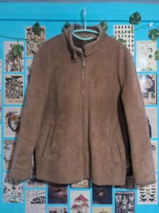 Men's vintage Brown Suede Shearling Jacket