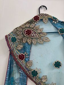 Exquisite Maroon Velvet Lehenga Choli