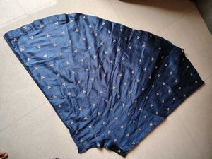 Blue Lehenga Choli with Golden Dupatta