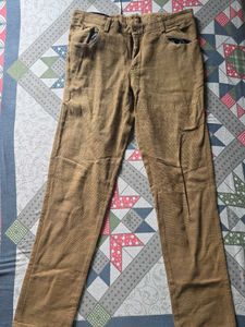 Vintage tailored Men's Brown Textured Pants