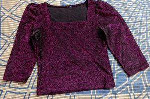 PURPLE GLITTERY PARTY TOP ✨💜