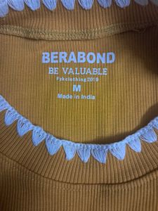Mustard Yellow Ribbed Crochet Trim Tank Top