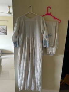 Embroidered Cotton Kurta Set