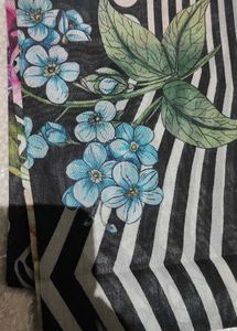 black floral embroidery dress material