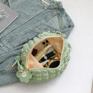 Cute Pink Puffed Handbag with Flower Charm