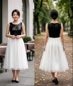 Sparkly Sequin Black &amp; White Dress