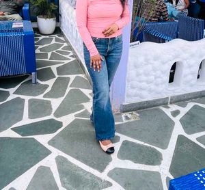 Stylish Flared Blue Jeans