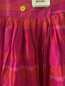 Fabindia Pink Plaid Frock