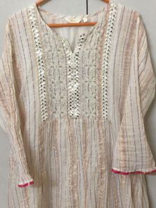Embellished Striped Kurta