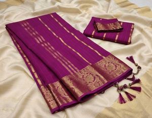 Ethereal Magenta Zari Border Saree