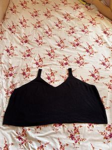 Black Ribbed Crop Top