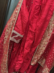 Elegant Red &amp; Gold Ethnic Suit