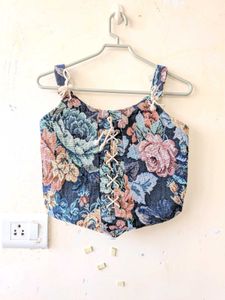 Floral Print Corset Top