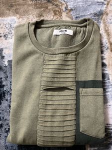 Olive Green Pullover Sweatshirt