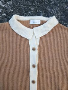 Cozy Knit Cardigan with Peter Pan Collar