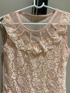 Elegant Pink Lace Top