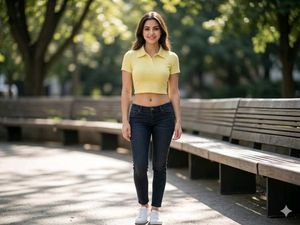 Chic Yellow Collared Polo T-Shirt