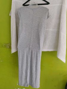 Grey T-Shirt Dress with Side Slits