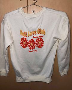 White "Self Love" Graphic Sweatshirt