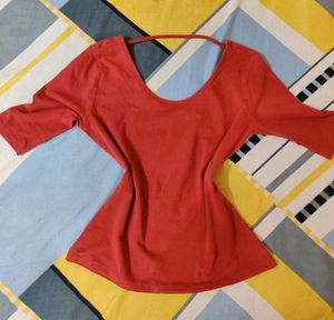 Red 3/4 Sleeve Top