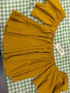 Mustard Yellow Off-Shoulder Top